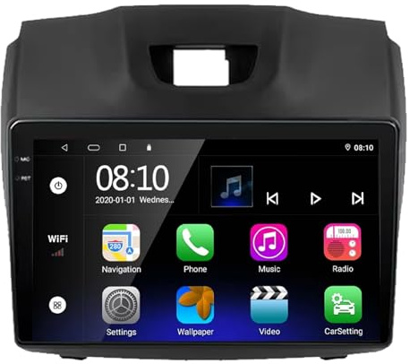 Car Stereo Carplay Radio de Coche para Isuzu D-MAX 2 2012-2018 Soporta Bluetooth, Control Volante, USB, WiFi, 4G, Mirror-Link, GPS Navegador/Radio FM, 4 Nuclear 2G+32G