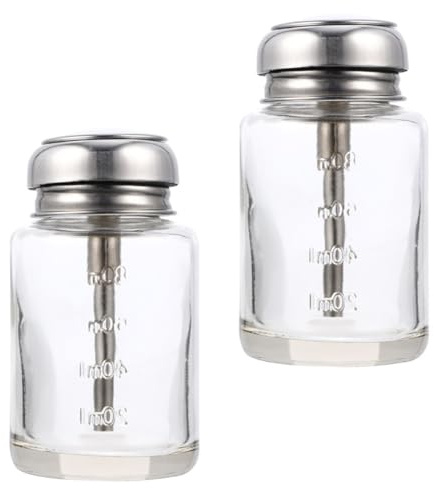 RUNROTOO Bouteilles en Verre Pressables Légères et Étanches Lot de 2 100ml Contenants Rechargeables pour Alcool ou Cosmétiques en Voyage