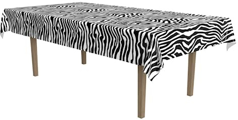Beistle Zebra Print Tablecover 54 in. X 108 in