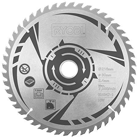 Ryobi SB216T48A1 48 Tooth TCT Mitre Saw Blade, 216 mm