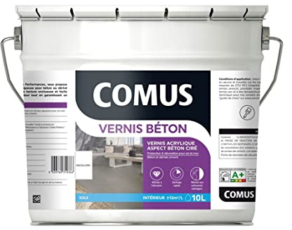 Vernis Beton 10L - Vernis Polyuréthane Acrylique pour les sols et Murs en Béton ou Dérivés Ciment