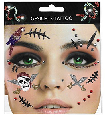 Unbekannt Pirat Tattoo Piratenbraut Karneval Junggesellenabschied Hautaufkleber Hautsticker