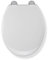 Croydex Flexi-Fix Tahoe White Toilet Seat - Durable Thermoset Plastic with Adjustable Hinges, Rust Free Chrome Plated Hinge Covers and an Antibacterial Treated Surface (White)