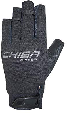 Chiba Unisex Klettersteighandschuhe 66208 Via Ferrata X-trem mit verlängerten Fingern, Größe S, Farbe Schwarz