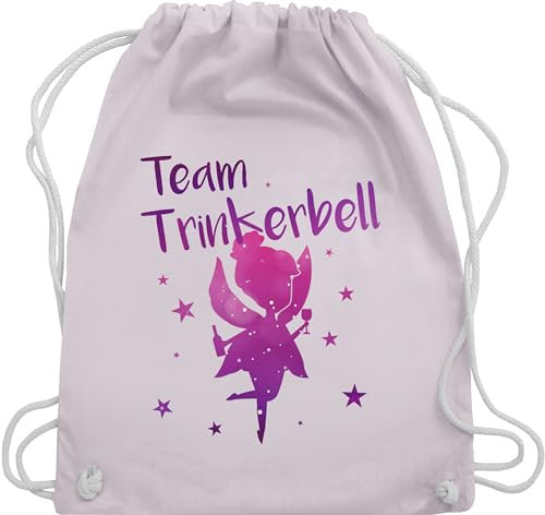 Turnbeutel Rucksack - JGA Junggesellenabschied Frauen - Team - Trinkerbell - Unisize - Pastell Rosa - malle accessories brauttaschen bachelorette party trink beutel karneval tasche