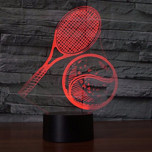 Kreative 3D Tennis Nacht Licht Lampe USB Power 7 Farben Amazing Optical Illusion 3D LED Lampe Formen Kinder Schlafzimmer Geburtstag Weihnachten Geschenke