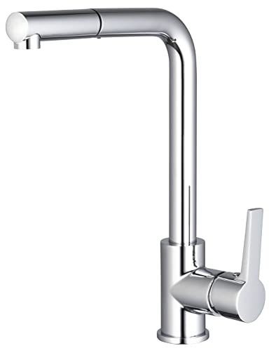 Mitigeur d'Evier Haut Chromé à Douchette Laiton GANGE by Eurosanit