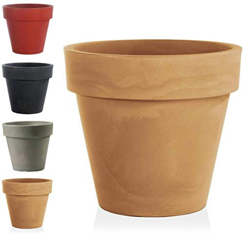 Hochwertiger & Wunderschöner Pflanzkübel / Pflanzgefäß – Kunststoff - Große Auswahl - Runder Blumenkübel / Blumentopf - Indoor & Outdoor - Frostfest (XXXL: Ø 120cm - Höhe: 108cm, Terra)