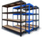OfficeMarshal Schwerlastregal extra breit - XXL Breite 200 cm - Metallregal mit 1200 kg Gesamttraglast - Steckregal für Garage, Keller, Werkstatt - 2 Breiten & 3 Farben (grau, 177x200x60 cm)
