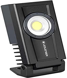 Ledlenser iF3R LED Faretto da Cantiere, Compatto, Ricaricabile, Senza Cavi, IP54, 1000 Lumen, Base di Sostegno Flessibile conmagnete e Gancio, Lampada da Lavoro, Luce a Fascio Ampio, Artigianato