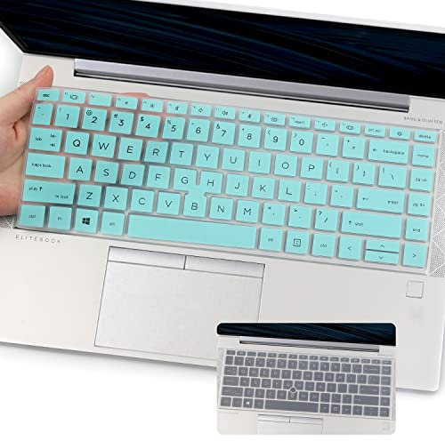 2 x Keyboard Cover for 2021 2022 New HP EliteBook 840 G7 G8 14 Inch Notebook, HP EliteBook 845 G7 G8 14 Inch Notebook PC Model Laptop US Keyboard Cover-HotBlue+Clear