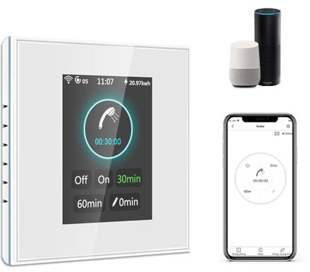 LANBON L8-HB - Interruttore timer LCD 20 A/220 – 250 V/4400 W, WiFi Smart Electric, scaldabagno, con programma giornaliero e settimanale