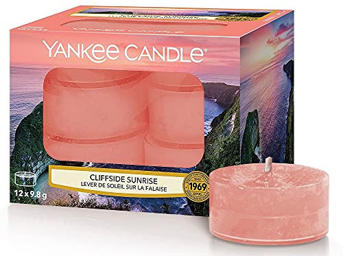 Yankee Candle Cliffside Sunrise, Glas, Orange, Teelichter, 12 1630577E