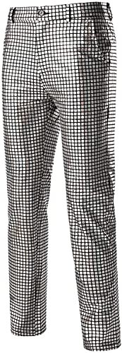 PARKLEES Nightclub-Hose für Herren in Metallic-Gold mit geradem Bein, Silberfarbene Pailletten, 32