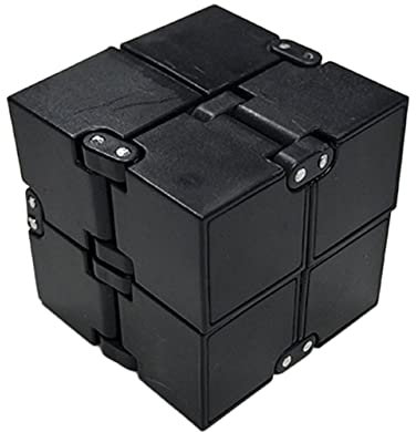 Fidget Infinity Cube, Infinity Cube Black Antistress Spielzeug Fidget Toy Würfel für Stress und Angst Linderung Entspannendes Spielzeug (Schwarz)