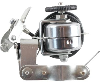 BISOMO Radlaufglocke aus verchromten Stahl von Messingschlager Fahrradklingel Klingel für Fahrrad Sturmglocke Alarmglocke lautes Dauerklingeln Fernbedienung mit Lenkerschalter Silber