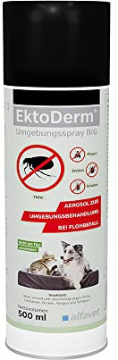 Alfavet EktoDerm Big, Umgebungsspray, zur Umgebungsbehandlung bei Flohbefall Insektizid, 500 ml für bis zu 170 m²