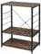 WOLTU Küchenregal, Standregal Mikrowellenhalter, Bäcker Regal Metallregal aus Holz und Stahl, mit 3 Ablagen, ca. 60 x 82 x 40 cm, Vintagebraun