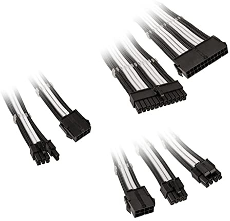 Kolink Core Adept Braided Cable Extension Kit - Jet Black/Brilliant White