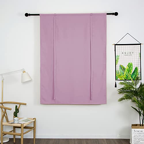 SIMPVALE Raffgardinen Verdunkelung Kurze Gardinen mit Binden Thermoisoliert Verdunkelungsvorhang, mit Stangentaschenrollo für Schlafzimmer Wohnzimmer Küche (Flieder, 140x140cm)