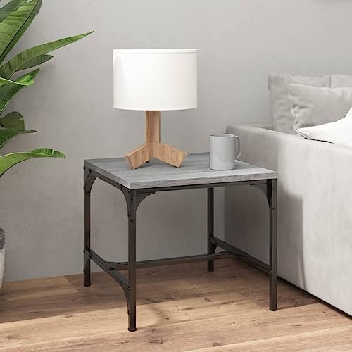 puraday Beistelltisch Grau Sonoma 40x40x35 cm Verstellbare Beistelltisch Holz Side Table Beistelltisch Couch Beistelltisch Sofa Beistelltisch Wohnzimmer Schlafzimmer Möbel Holzwerkstoff