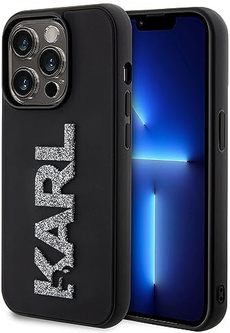 Karl Lagerfeld KLHCP15L3DMBKCK Hülle für iPhone 15 Pro 6.1 Schwarz hardcase 3D Rubber Glitter Logo