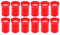 Acan Tradineur - Pack de 12 velones litúrgicos, Velas de Santo de parafina y Cera Vegetal, decoración de Iglesias, cementerios, tumbas (Rojo, 9 x 6 cm)