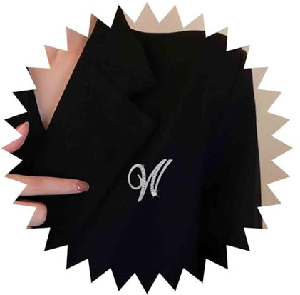 Dervivea Broche Lettre En Cristal Broche Initiale En Argent Broche Initiale Personnalisée Broche Lettre W Broche Épingle À Revers Épingle À Cravate Décorative Pour Femmes Et Filles Vêtements Robe(w)
