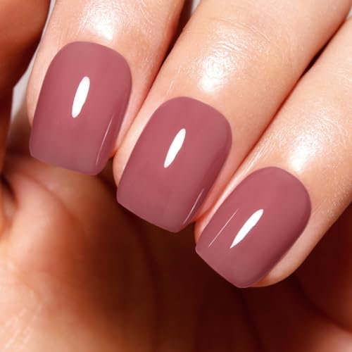 Imtiti Nude Red Gel Nail Polish, Jelly Red Jam Translucent Color UV/LED Soak Off Gel Polish for Spring Summer 1Pcs 0.5 Fl Oz