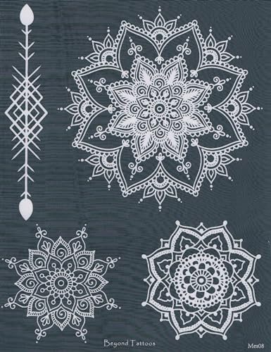 Mandala Tattoo Schablone Tattoo Stencil Tattoo Vorlage für Hand- und Körper Bemalung Mes08