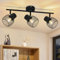 Glitzerlife Deckenspots Schwarz Deckenlampe Vintage - 3 Flammig Deckenlampe Metall Schwenkbar 330° LED Strahler Innen für Wohnzimmer Schlafzimmer flur Küche Kinderzimmer E27 Max.25W Ohne Leuchtmittel
