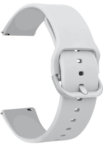 Tobfit Garmin Armband 20mm für Garmin Venu/Venu 2 Plus/Venu Sq/Venu Sq 2 Music Damen Herren,Silikon Ersatzarmbänder für Garmin Venu Sq 2(Silber grau)