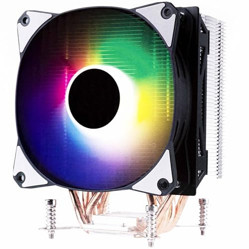 SIMPLETEK – Dissipatore per Processore CPU Socket LGA 2011 | Sistema di Raffreddamento ad Aria Colorato, RGB | 1600RPM | con Cuscinetto Idraulico e Heat Pipe in Rame | 150W | Adatto a Gaming, Editing