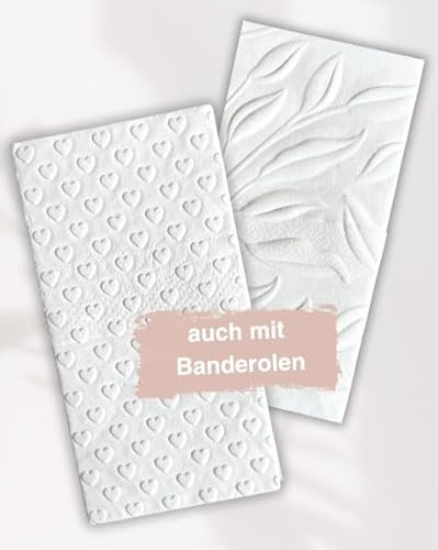 Freudentränen Taschentücher Hochzeit – 25/50/75/100 Stück – Geprägte Taschentücher & Banderolen, auch personalisiert mit Namen & Datum – Rosa, Eukalyptus, Gold – Für die Freudentränen