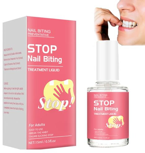 Anti Nail Biting Polish, Nail Biting Prevention for Adults, Stop Nail Biting, Clear Bitter Taste Safe Natural Plant Extract Anti Nail Biting Nail Polish Stop Biting Nails Nail Care