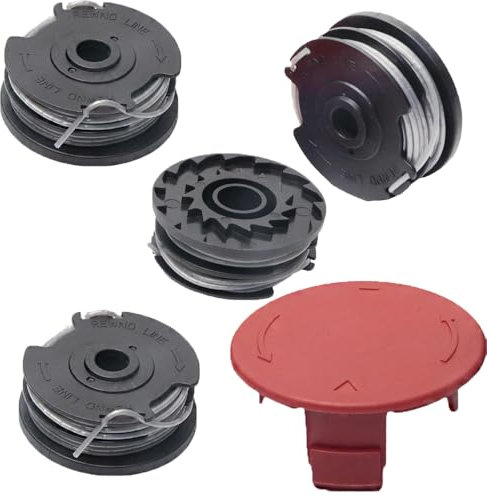 Bobina di filo per tosaerba,Adatto per Bosch Trimmer ART 24, 27, 30 and ART 30-36 LI, Compatibile F016800351,Ricambio per Rasaerba (4 bobine + 1 Pezzi Copri Bobina)