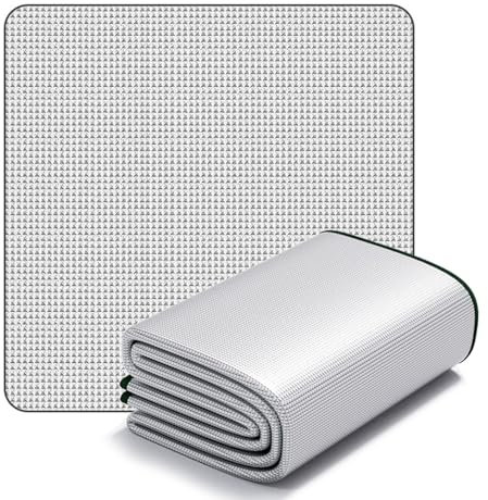 Wasserdichte Folien-Campingmatte, 2 m × 2 m, Aluminiumfolie, Schaumstoff-Aluminium-Isoliermatte für Reisen und Outdoor-Aktivitäten, doppelseitige Folienzeltunterlage