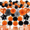Premium Schwarz Orange Partydeko - Pompom Ballon Party Zubehör für Halloween Dekorationen Indoor Geburtstagsparty Halloween Haunted House Dekor Spinne Fledermaus Geist Hintergrund für Zuhause