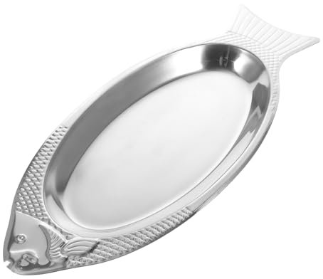 CIYODO Gedämpfte Fisch Platte Aus Edelstahl Fischgriller Fischtablett Für Küche Und Restaurant Fischform Design Tablett Für Partys Und Hochzeiten
