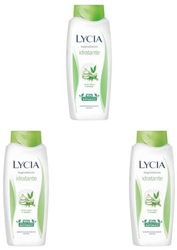 Lycia - Bagnoschiuma Idratante, Con Estratto Naturale di Aloe e Bambù, Profumo Fiorito,750 ml (Confezione da 3)