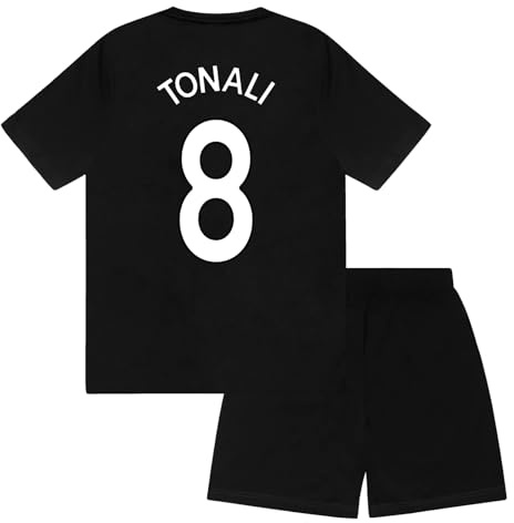 Newcastle United FC Boys Tonali 8 Short Pyjamas Black 10-11 Years