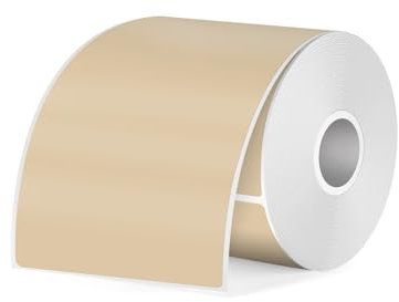 FINDAT Khaki Thermo-Etiketten 50 x 80 mm Rechteckig Kompatibel mit M110 M220 T50M Etikettendrucker Wasserdichtes Vinyl Bedruckbar Thermoaufkleber für Barcode Büro 100 Stück