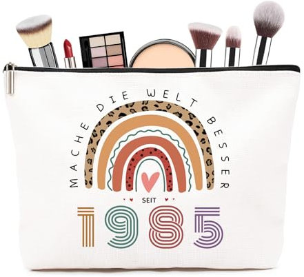 Geschenk 40 Geburtstag Frau - 40 Geburtstag Frauen - Make-up Tasche,Inspiration Schlüsselanhänger，Geschenke Zum 40 Geburtstag Frau Praktische Geschenkidee, Schönes Design 40 Geburtstag Frau,1985