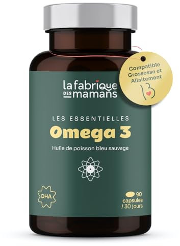 Omega 3 Concentré - Huile de poissons sauvages pure EPAX - DHA + EPA - Compatible grossesse et Allaitement - Fabriqué en France - La fabrique des Mamans - 30 jours