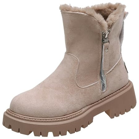 CEWIFO Anfibi Platform Donna Offerta Stivali da Neve Anfibi Marroni Donna Scarponcini Neve Bambina Anfibi Donna Marroni Biker Boots Donna Stivaletti Donna Neri Scarpe Donna Eleganti
