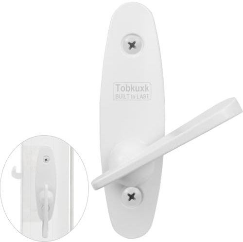 Sliding Door Lock Replacement for Andersen, 10-Years Durable Tribeca Style Thumb Latch, Gliding Door Lock Replacement Parts w/Color-Matched Screws, White