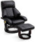 Mingone Massagesessel mit Hocker Fernsehsessel mit Heizfunktion Verstellbar TV Sessel 360° Drehbar Polstersessel Elektrisch Relaxliege mit 8 Massagepunkte Wohn- und Schlafzimmer Kino, Schwarz