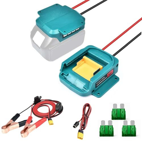 Car Jump Starter Adapter for Makita 18V Battery, Jumper Starter for Car Battery Adapters, Battery Jumper with Cigarette Lighter & Crocodile Clip Connector for Cars Trucks Vehicles