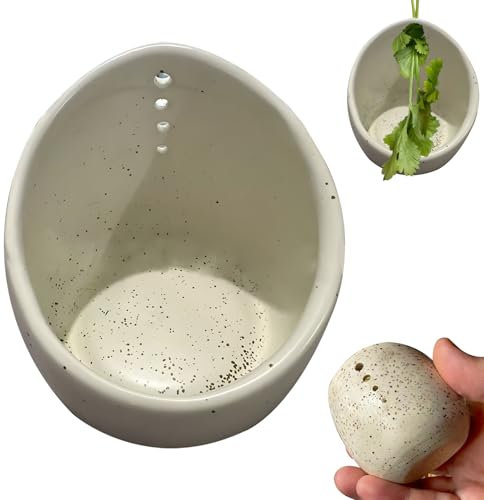 ZHAO GE Herb Stripper, Pottery Herb Stripper, Pottery Herb Stripper Bowls, Ceramic Herb Stripper Bowl, Pottery Herb Stripper Cups, Handmade Different Round Hole Sizes, Kitchen Leaf Stripping Tools