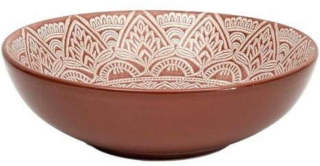Paris Prix Lot de 6 Assiettes Creuses Sahara 18cm Terracotta